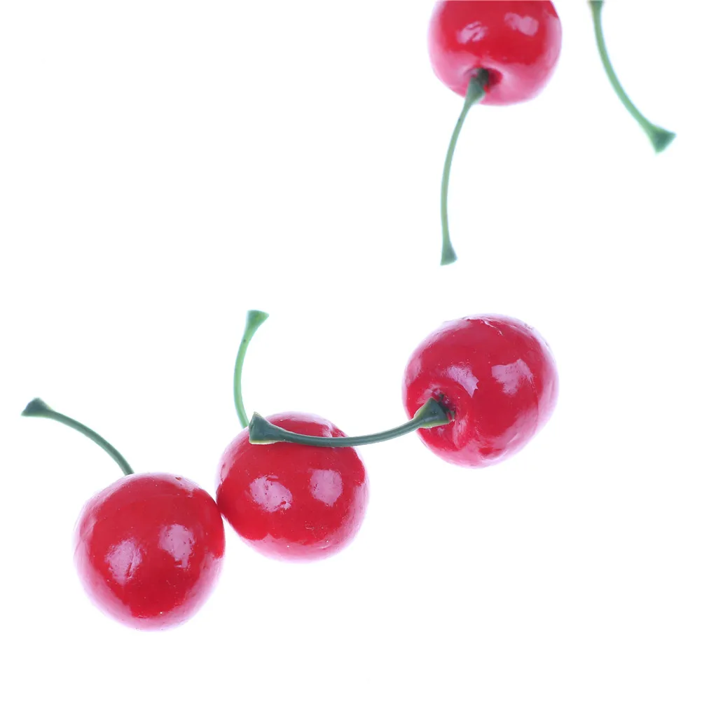 20Pcs/lot 2.5cm Mini Fake Plastic Fruit Small Berries Artificial Flower Red Cherry For Kids Funny Kitchen Toys Whosesale | Игрушки и