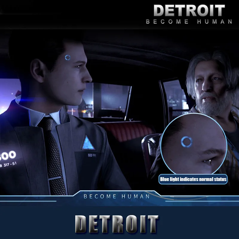 Detroit: Become Human Cosplay Connor RK800 Wireless Temple LED Light Kara State Scintillation Lamp Ring Circle Head LED Props
