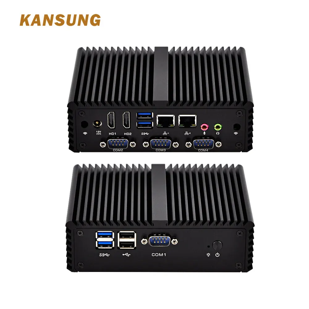 KANSUNG Thin Client 2 Lan Core i5 4200U Industrial Mini PC 4 RS232 COM X86 Fanless Windows Desktop Computer Apply To POS System