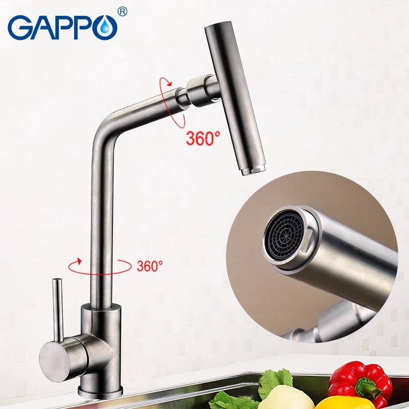 

Смеситель для раковины GAPPO, кран на раковину, одна ручка, поворот на 360 градусов, смеситель горячей и холодной воды