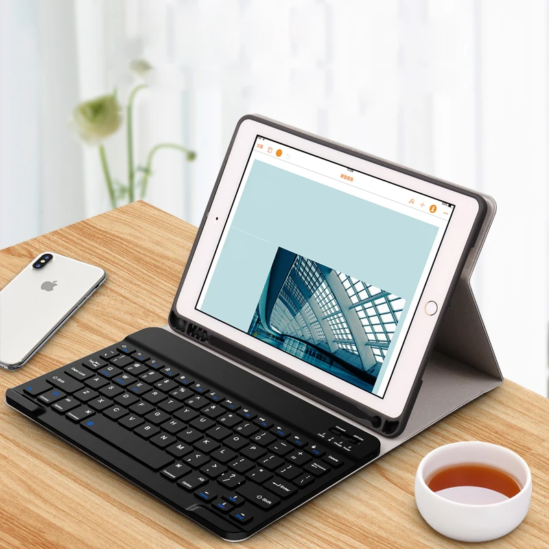 Для iPad 9 7 2017 2018 5 й 6 чехол для клавиатуры с держателем карандашей тканевый