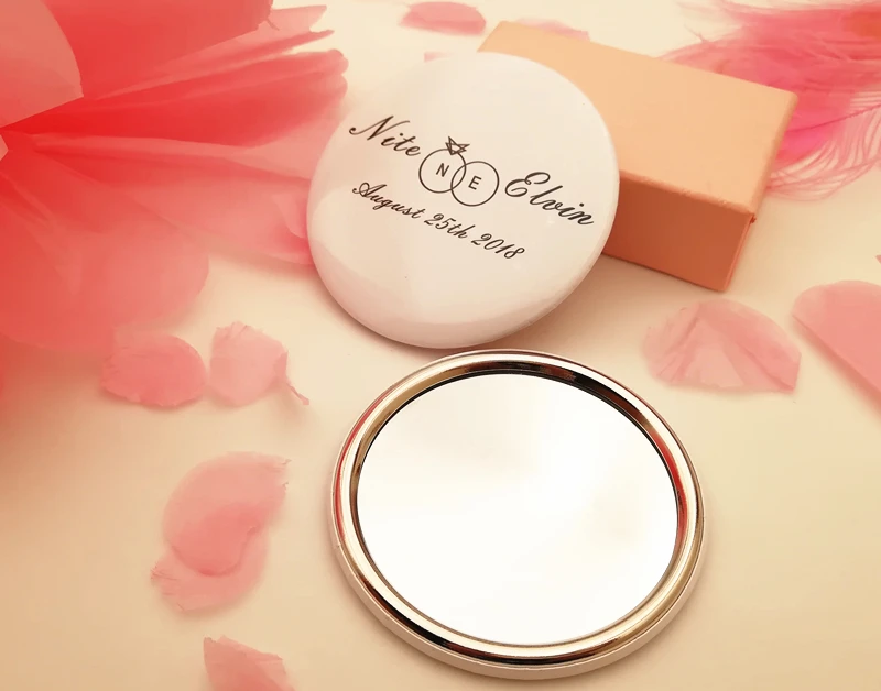 Индивидуальные подарки для невесты косметическое зеркало на заказ свадебные с