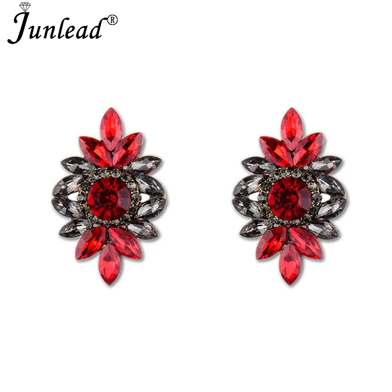 Junlead очарование Boho разноцветные Винтаж себе Роскошные хрустальные серьги Мода