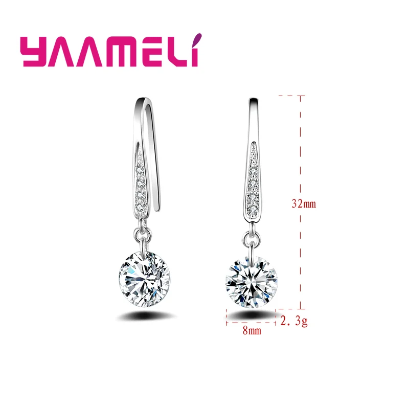 Elegantment новые модные сверкающие большие круглые серьги из стерлингового серебра