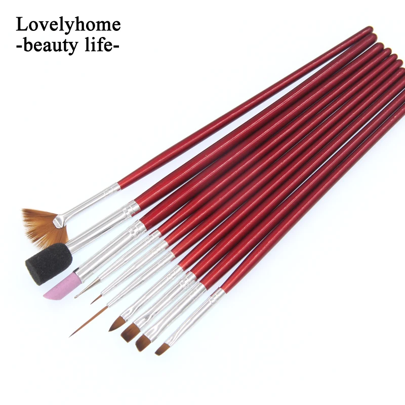 Professional 10pcs Different Nail Art Pen Brushes UV Gel Acrylic Polish Gradient Drawing Lining Painting Nails DIY Tools | Красота и