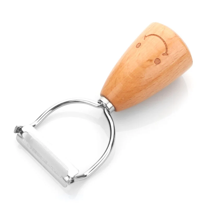 QuickDone нержавеющая сталь фруктовый Овощной картофель овощечистка дерево смайлик