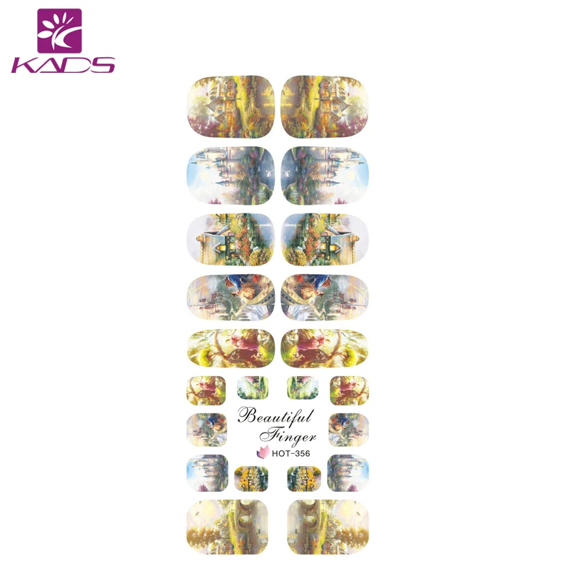 KADS HOT355 357 Красивая Сказка Мир Дизайн Ногтей Вода Передача Nail Art Наклейки Надписи