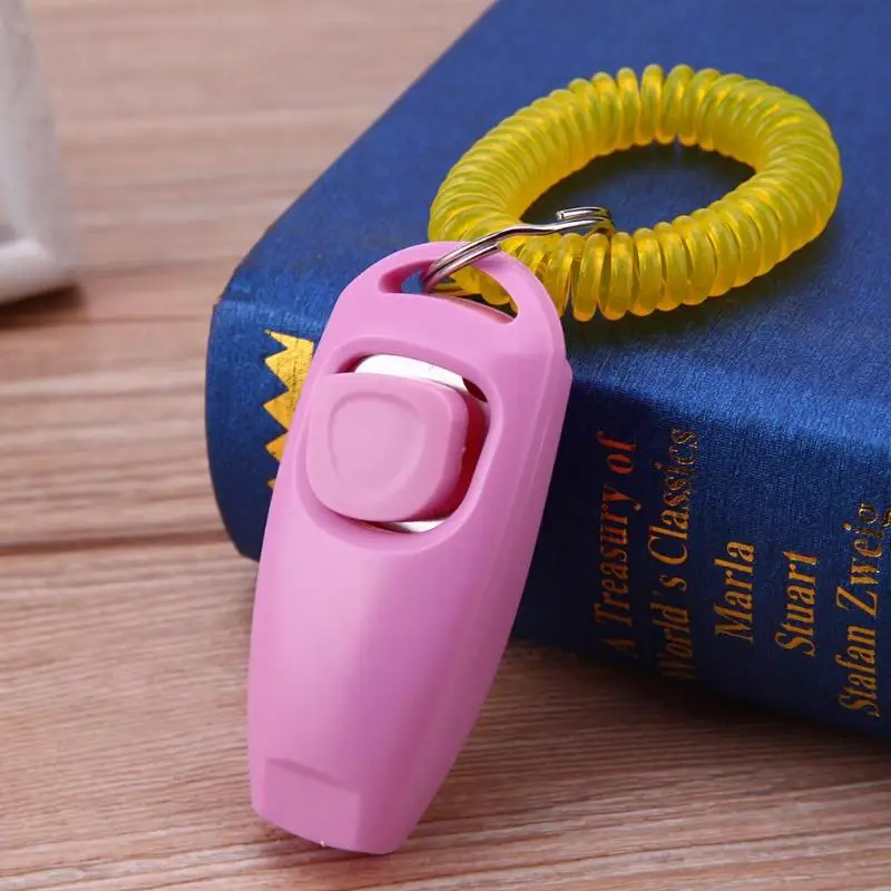 Mini Pet Trainer Clicker Pet Dog Cat Training Key Ring Whistles and Wrist Strap Pets Training Products Tools