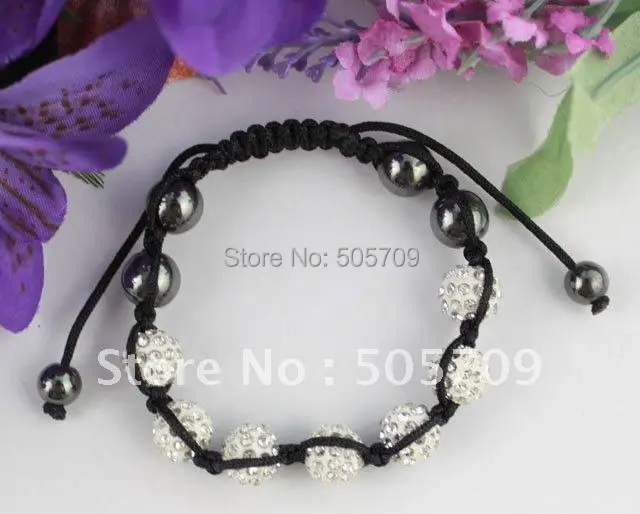 2 шт. Прозрачный Стразы диско шар бисерный модный браслет #21768|ball bracelet|ball barrierbracelet