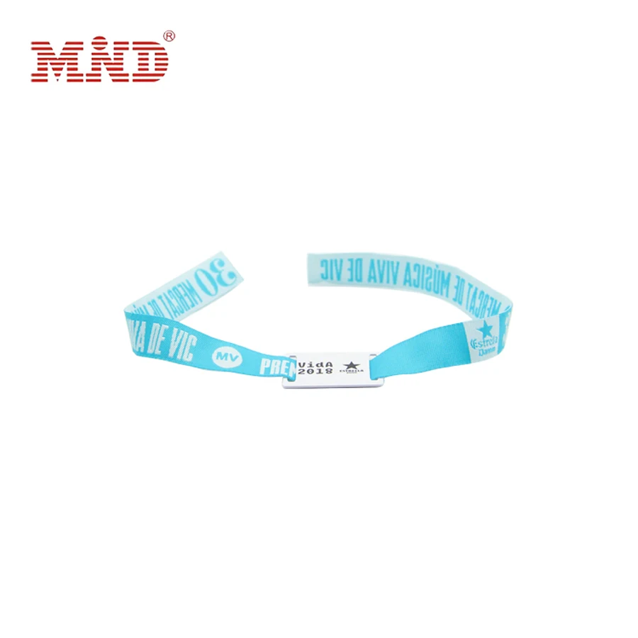 Cheap Custom Festival 13.56mhz RFID Woven Fabric Wristband for Events  factory outlet