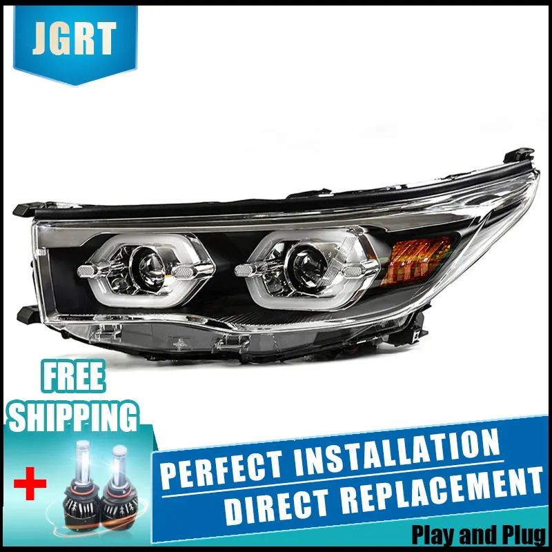 2PCS LED Headlights For Toyota Highlander 2015-2019 Car Led Lights Double Xenon Lens Accessories Daytime Running | Автомобили и