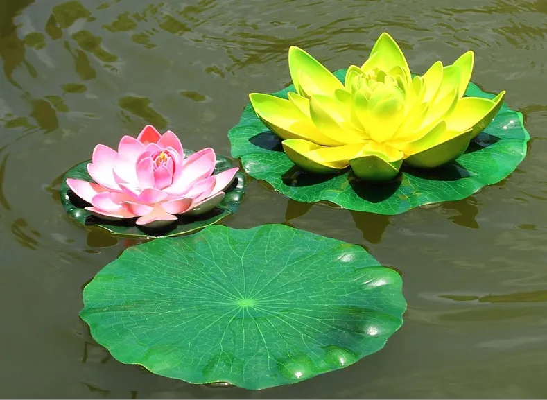 

Hot 60 cm in diameter Artificial Simulation Green Lotus Leaf Water Decorative Aquarium Pond Scenery Floating Pool Decorations