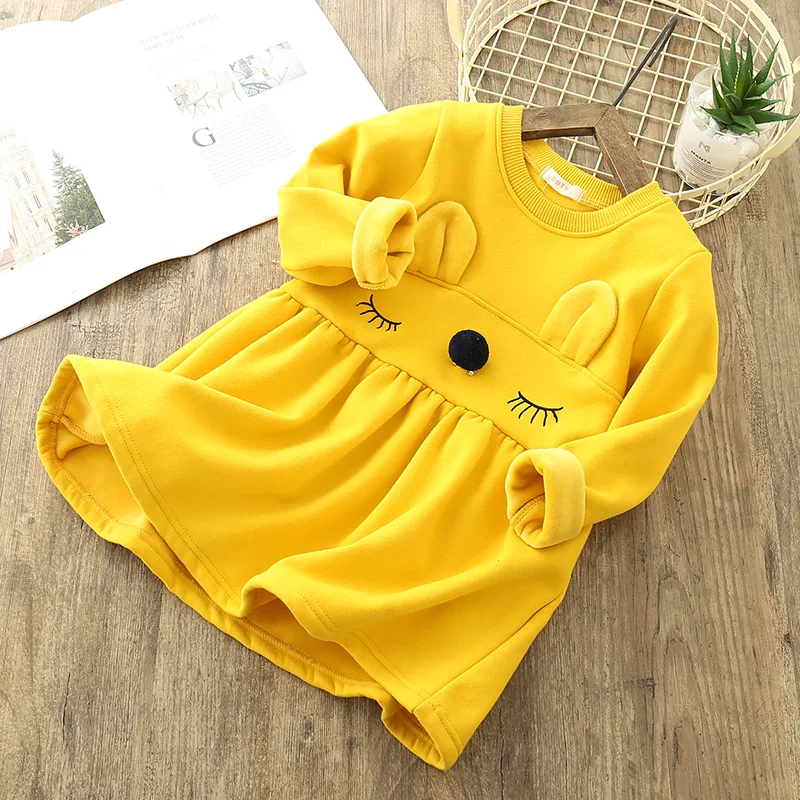 Chaffare платье для девочки зима толстые Детское бархат Vestido Повседневные платья