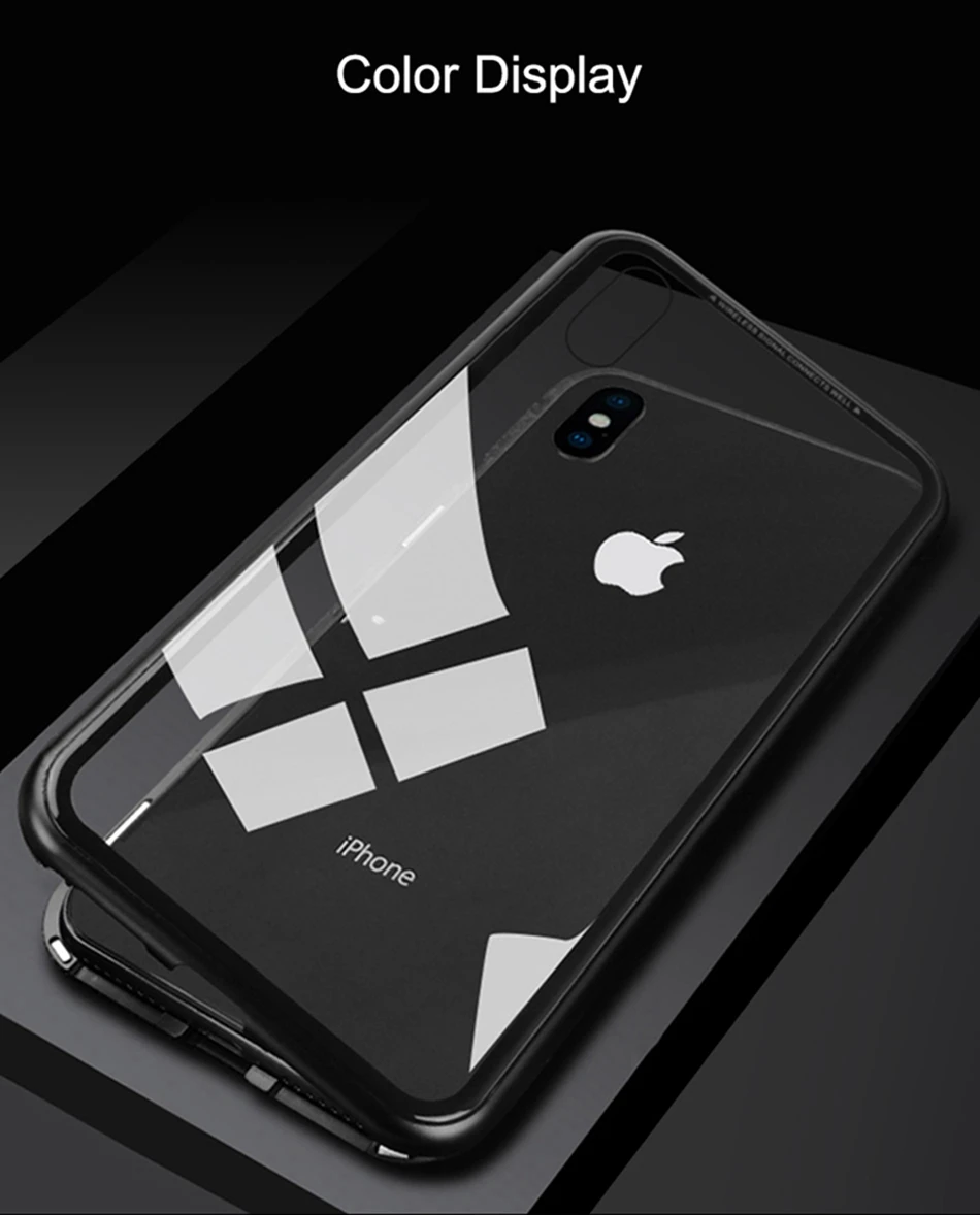 FLOVEME Магнитный адсорбционный флип-чехол для iPhone X, 8, 7 plus, закаленное стекло, задняя крышка для iPhone XS, XR, XS MAX, чехол, роскошный бампер