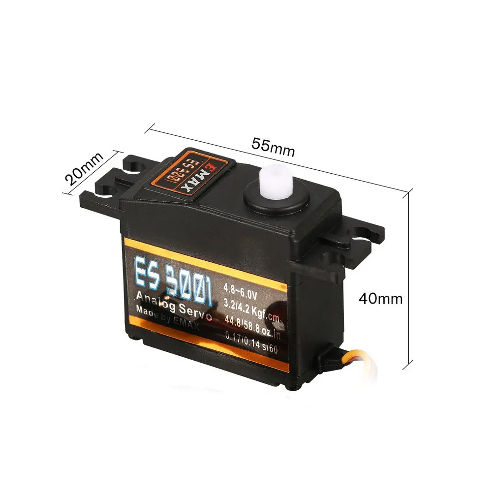 4 шт. EMAX аналоговые Пластик Шестерни Servo ES3001 8 V 6 2 кг 0 17/0 14 s/60 градусов для