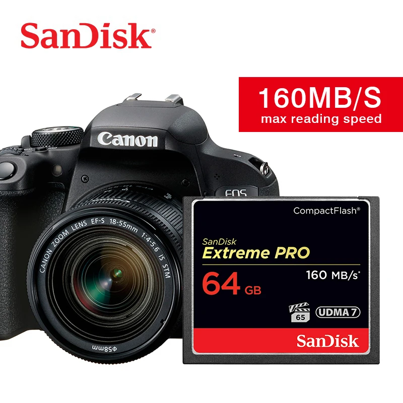 Sandisk Extreme Pro CF карта 32 Гб 64 128 Высокая скорость 160 МБ/с./с Compactflash памяти для богатых 4K