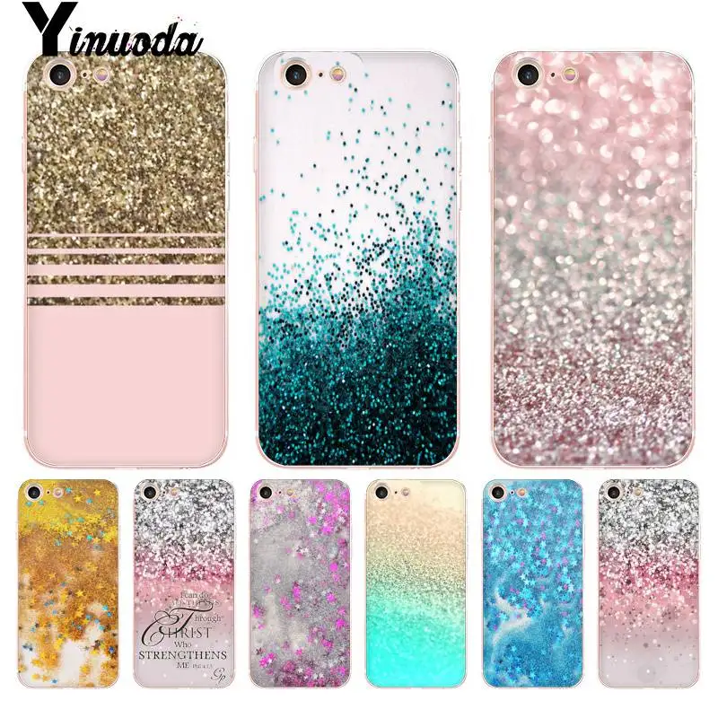 Yinuoda чехол для iPhone 7 девчачий розовый Золотой синий Снежный Прозрачный чехол для телефона iPhone 8 7 6 6S Plus X 10 5 5S SE XR XS XSMAX