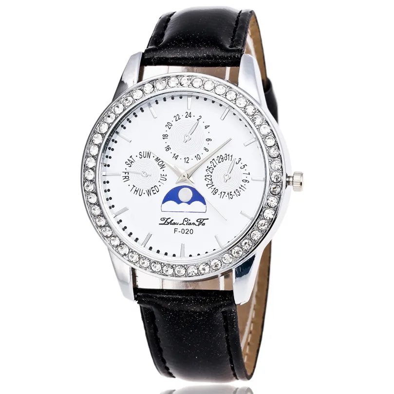 Модные женские туфли Часы Новая роскошная женщина время шаблон кожаный ремешок