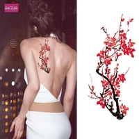 1piece temporary tattoos stickers elegant plum flower arm shoulder waterproof flash tattoo women on body
