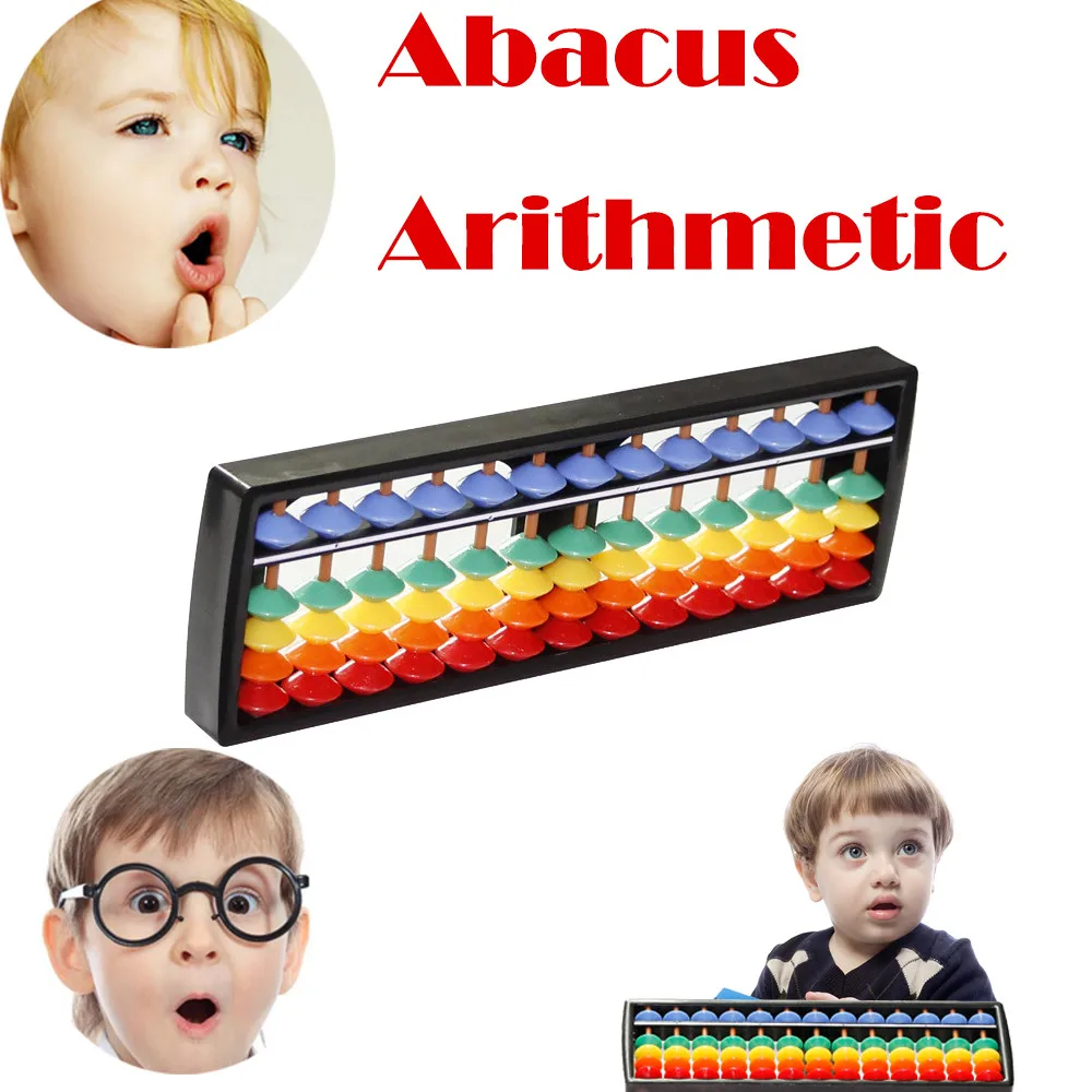 Детские стержни Красочные Бусины пластиковые Abacus арифметические счеты соробан