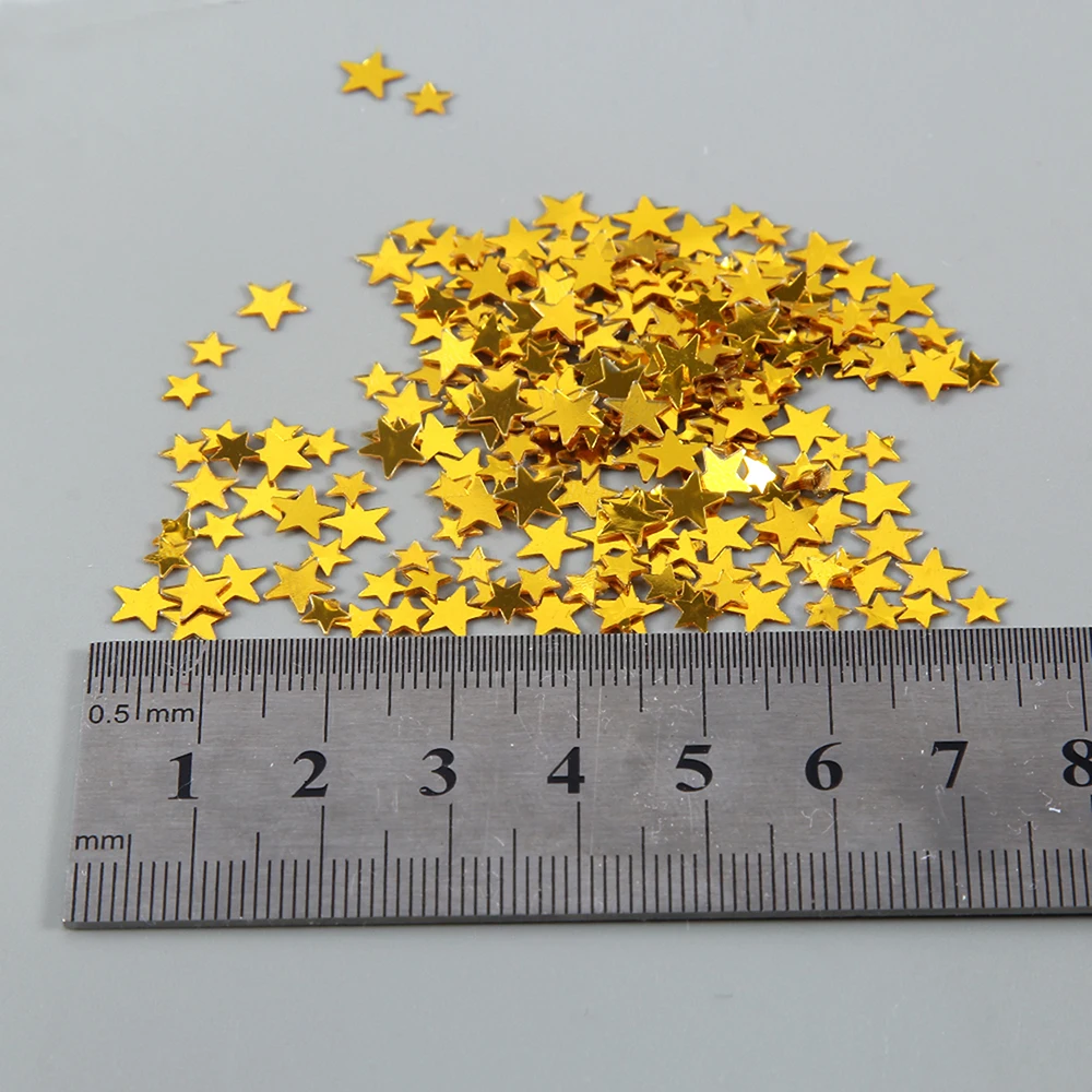 

2000Pcs Gold/Silver/Colorful Mini Stars PVC Loose Sequins Glitter Paillettes for DIY Nail Art Manicure/Sewing/Wedding Decoration