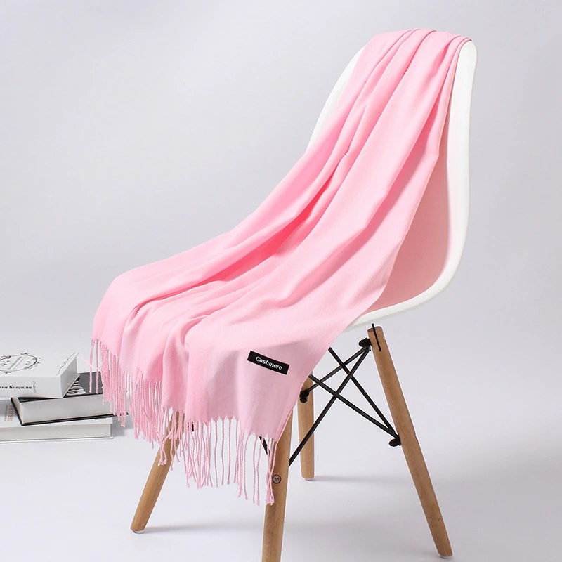 Женский однотонный кашемировый шарф LARRIVED шали и накидки из пашмины шарфы для