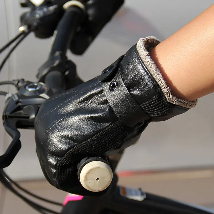 

Winter Riding Men's Keep Warm Male PU Cotton Motorcycle Glove