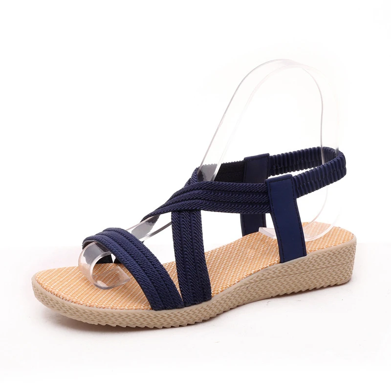 LISSE Plus Size 35-41 Summer Women Sandals Flats New Fashion Shoes For Casual Rome Style Non-slip Beach | Обувь