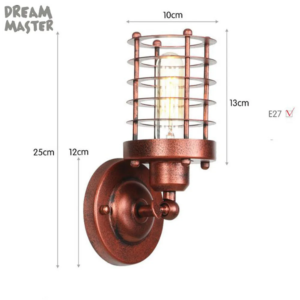 Винтажный светодиодный настенный светильник американский Лофт промышленный для
