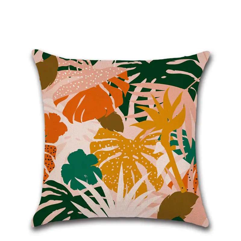 Тропические листья растения зеленые декоративный стул сиденье для автомобиля