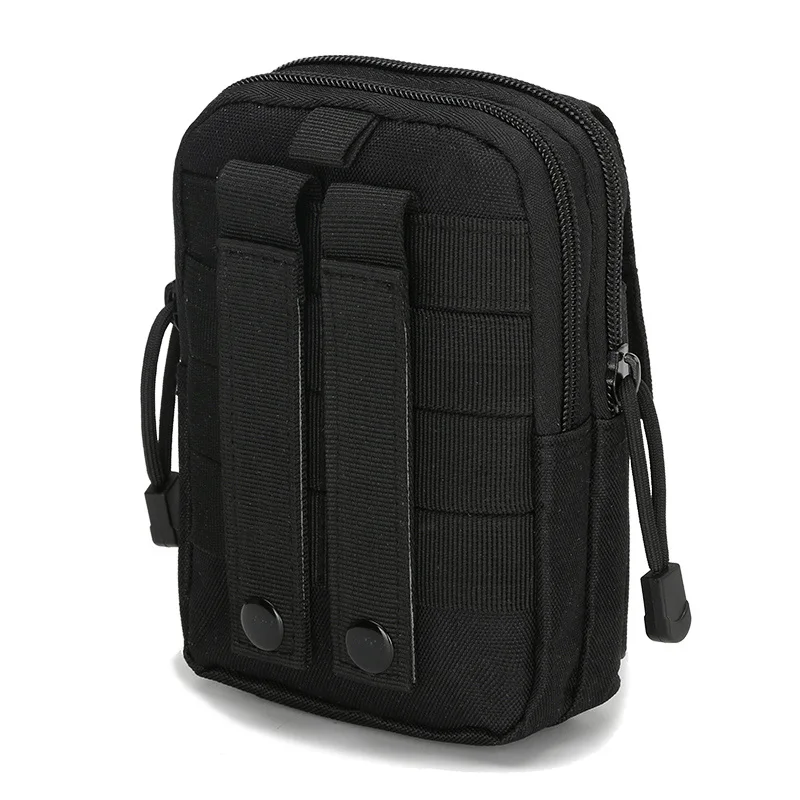 Pure Black Военная поясная Сумка Molle Camo, водонепроницаемая нейлоновая многофункциональная Повседневная Мужская поясная сумка, Мужская маленькая сумка, мобильный чехол для телефона - Цвет: Pure Black