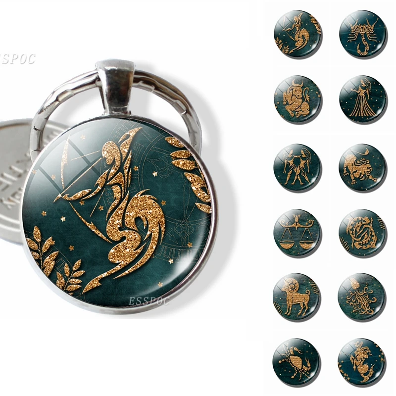 Кулон с созвездием 12 брелоков для ключей Созвездие держатель Leo Virgo Libra Scorpio Sagittarius