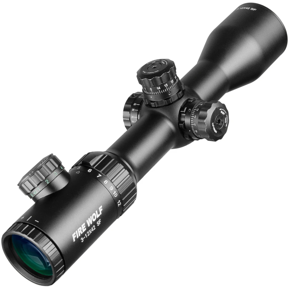 Fire Wolf 3-12X42 SF оптика охотничий прицел с красным/зеленым Mil Dot красный зеленый черный подсветка Сетка страйкбол прицел
