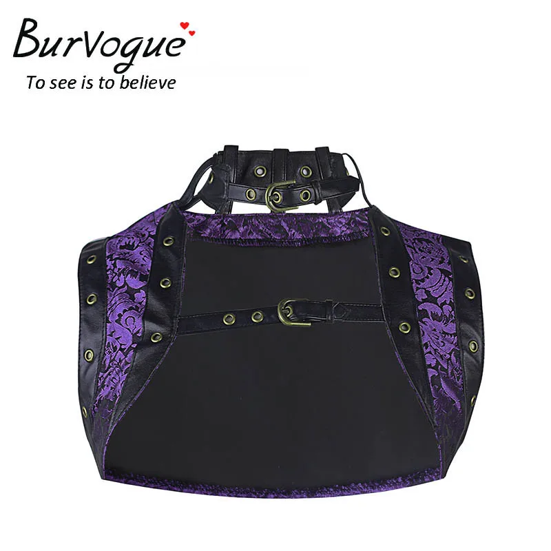 Purple Burvogue размера плюс без рукавов Готический топ-корсет «стимпанк» Корсет Топ для женщин винтажный принт корсет Топ для похудения Каретный корсет - Цвет: Purple