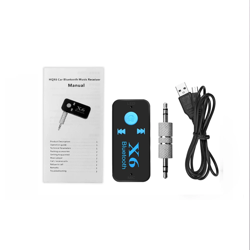 Hot X6 Bluetooth Receiver Support TF Card A2DP Aux Audio Stereo Sound Wireless Transmitter Hands Free MP3 | Электроника