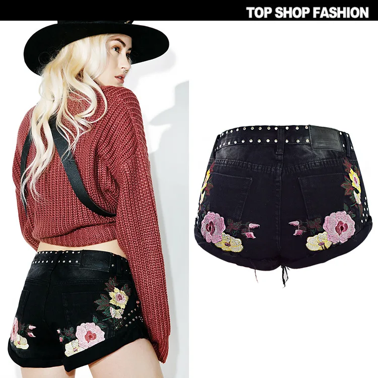 Новые женские джинсовые шорты с вышивкой 3 d до и после классические Широкие