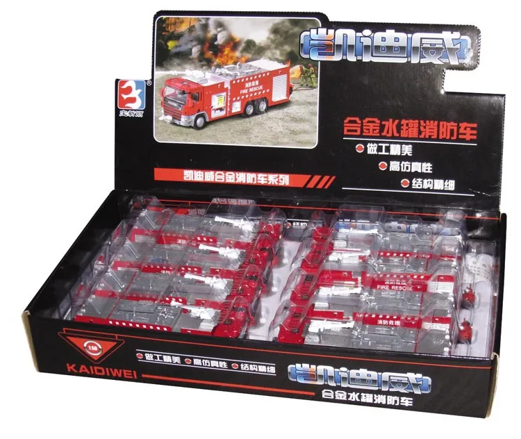 1 шт. Инженерная модель пожарного двигателя из сплава автомобиля 1:50 водяной