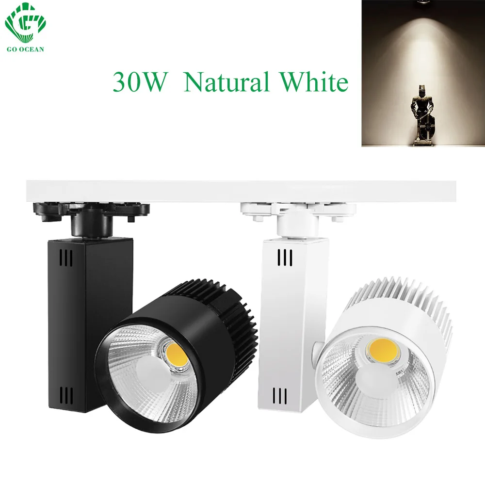 30W Natural White Светодиодный Трек 20 Вт 30 Вт COB рельсовый трек лампа магазин одежды торговый центр выставочный зал выставка современное локальное освещение светильники - Испускаемый цвет: 30W Natural White