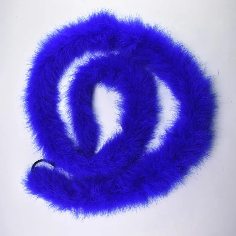 Royal blue 2 м/лот пушистые перья индейки Боа около 50 г Марабу черное белое перо для поделок boas в полоску карнавальный костюм Плюмы - Цвет: Royal blue