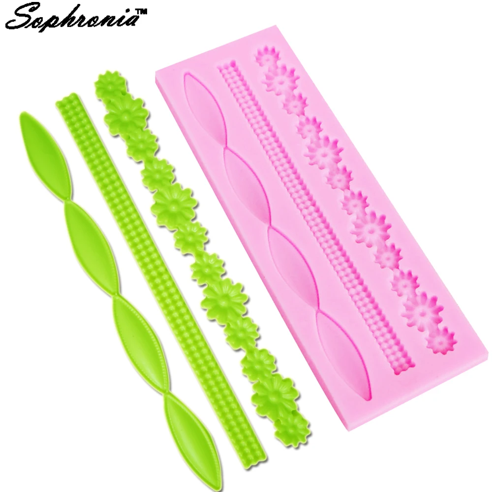 

Sophronia M308 Long Pearl Necklace Flower Lace Fondant Silicone Mold Sugar Mould Decoration Chocolate Tools5.2*15.3*0.6cm