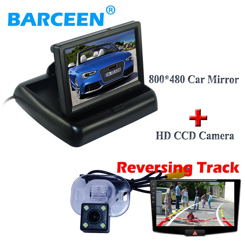 

4.3" LCD car monitor +4 led lights car parking camera Dynamic track line for Kia Forte for Hyundai Verna Sedan