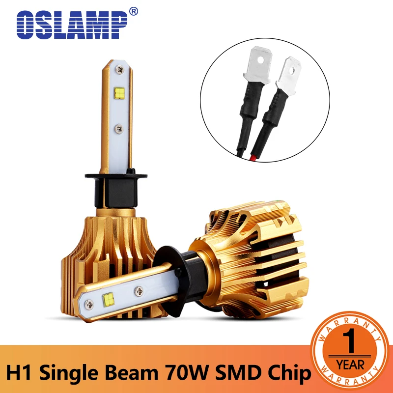 Oslamp S6 светодиодный налобный фонарь h1 SMD чипы Одиночный луч 70 Вт Автомобильный 7000LM