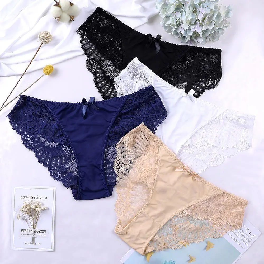 Charmleaks Women's Hipster Underwear V String Panties Briefs Lace sexy Cotton Tanga Thong Lace Edge Breathable Transparent