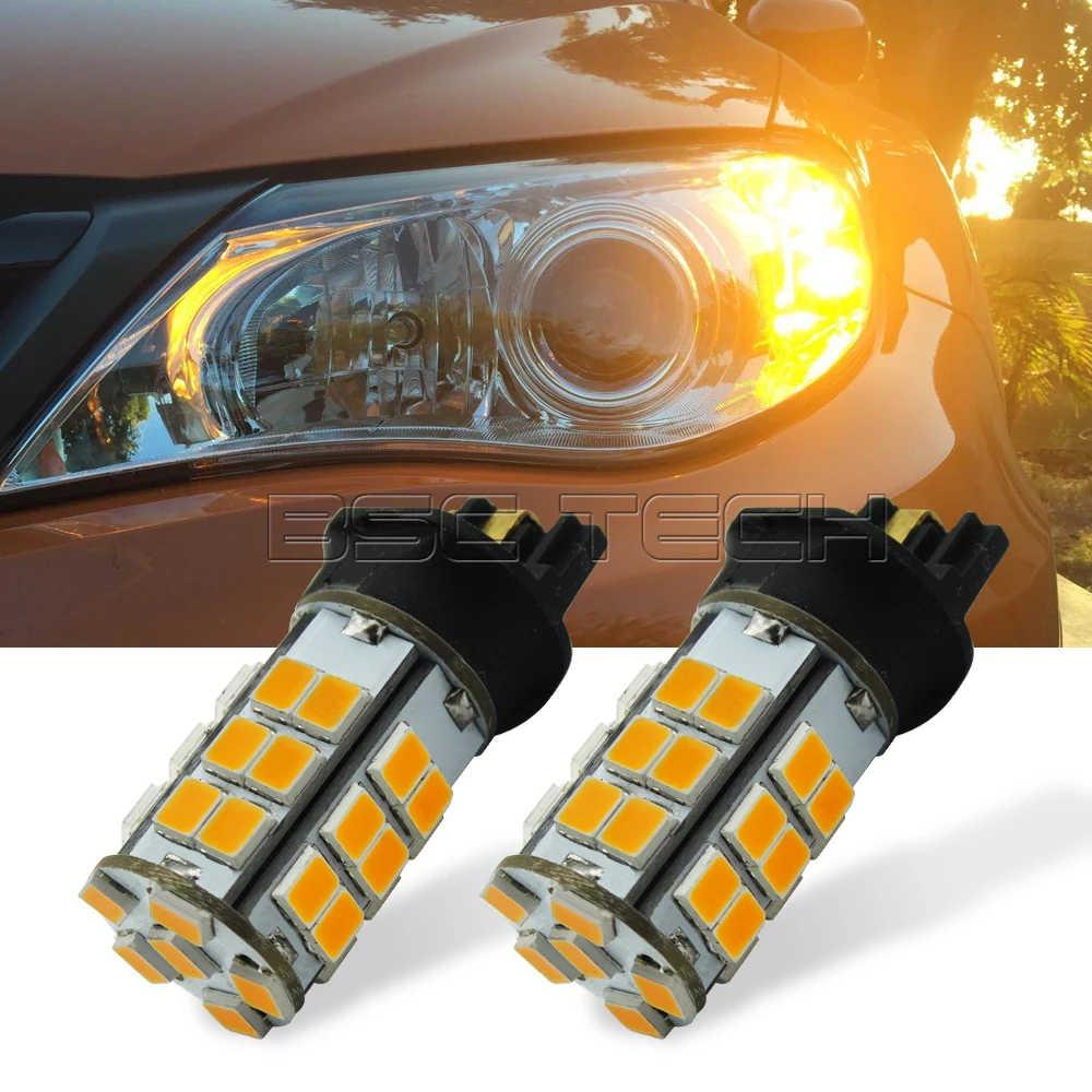 Светодиодные лампы PWY24W PW24W 36 SMD для Audi A3 A4 A5 Q3 VW MK7 Golf CC Ford Fusion передние указатели