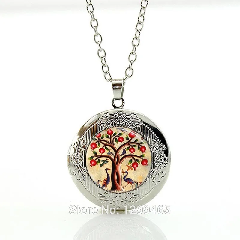 Ожерелье с изображением дерева жизни птицы и гранат фруктовое дерево искусство