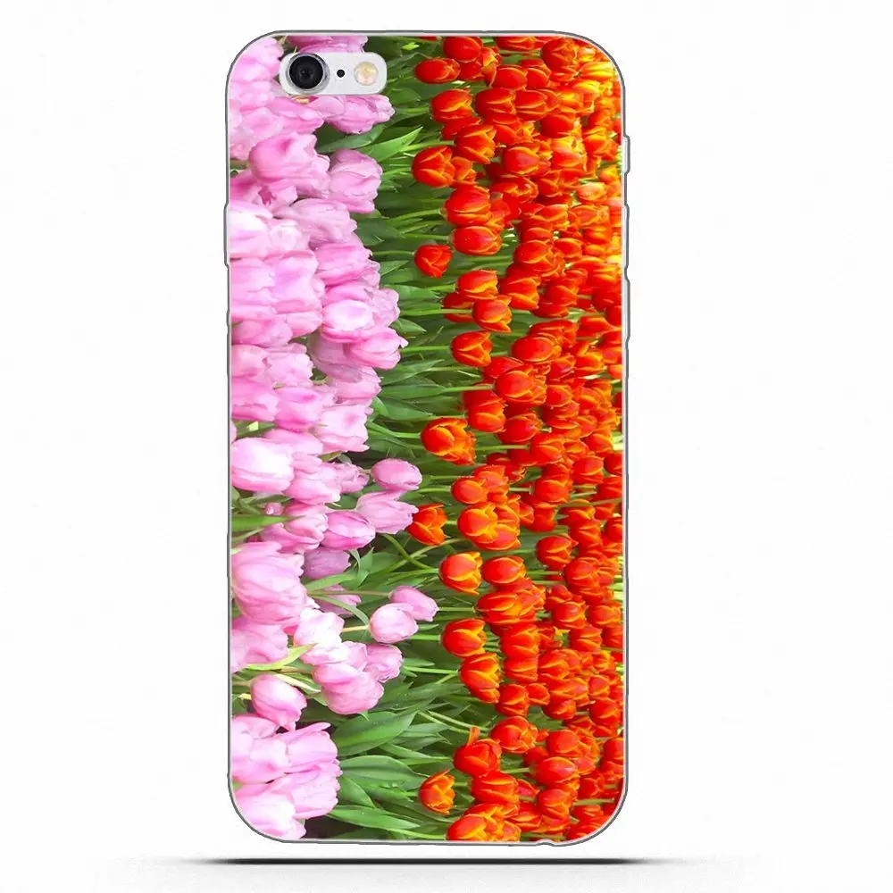 Wexoeq синие весенние красочные тюльпаны ТПУ шаблоны для Apple iPhone X 4 4S 5 5C 5S SE 6 6S 7 8 Plus |