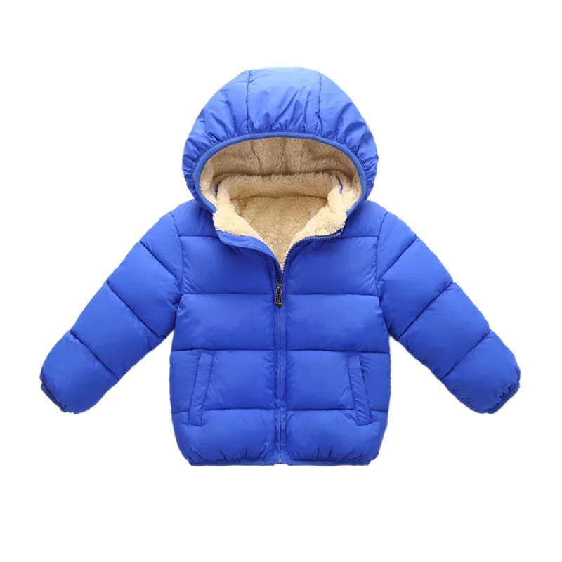 Kids Winter Warm Jacket Children Plus Velvet Cotton Coat Toddler Girls Boys Solid Outerwear Children's Clothing | Детская одежда и