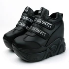 Женские кроссовки на танкетке 12 см, на липучке, весенне-осенние