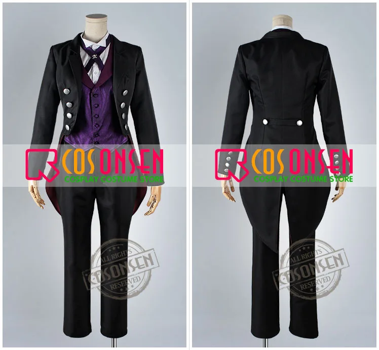 Костюм для косплея ONSEN черный Батлер сезон 2 Новый Себастьян из цирка Michaelis костюм