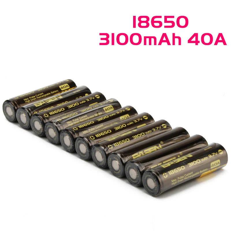 Basen аккумуляторные батареи 18650 40A аккумуляторная батарея samsung фонарик 8 шт. |